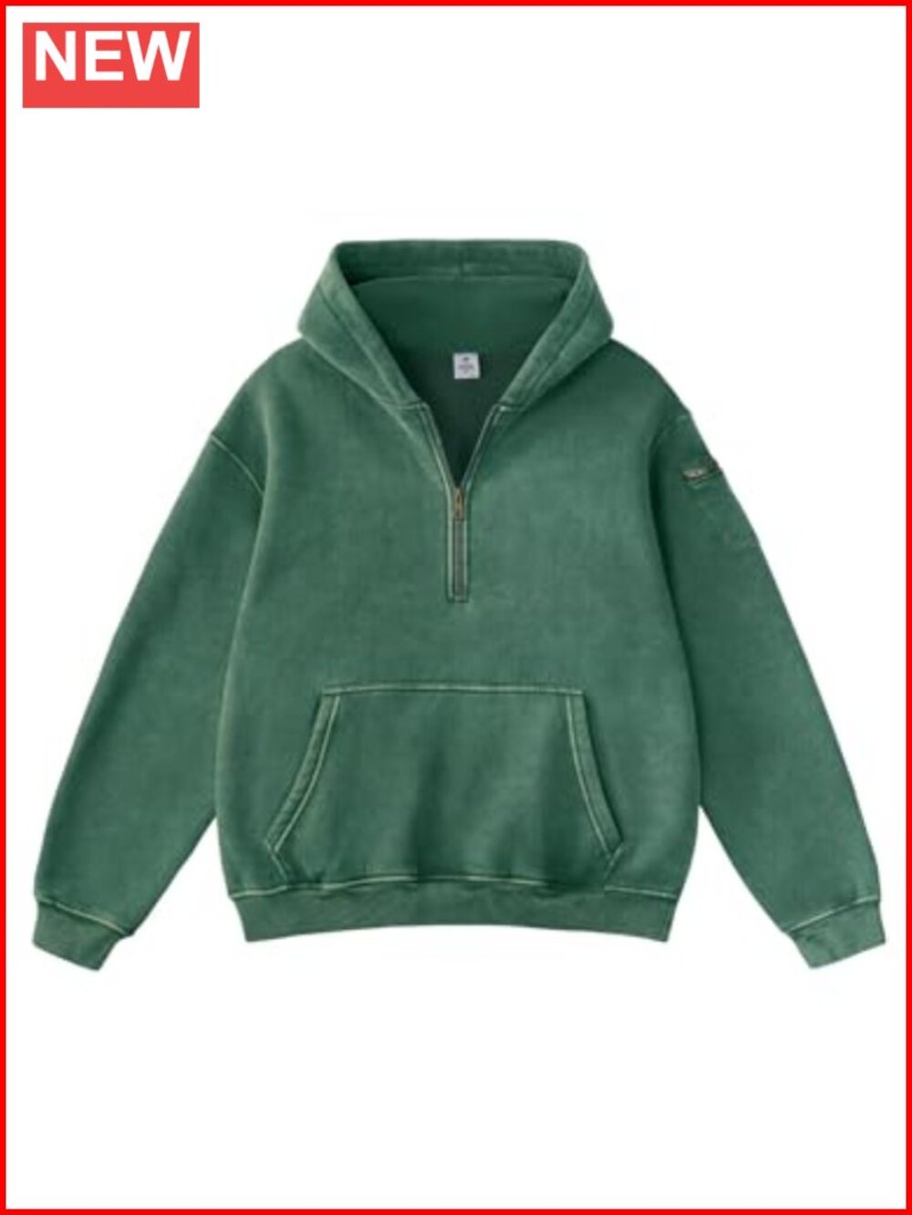 Oversized Washed Quarter Zip Hoodie Loose Fit Pullover Sweatshirt with Pockets